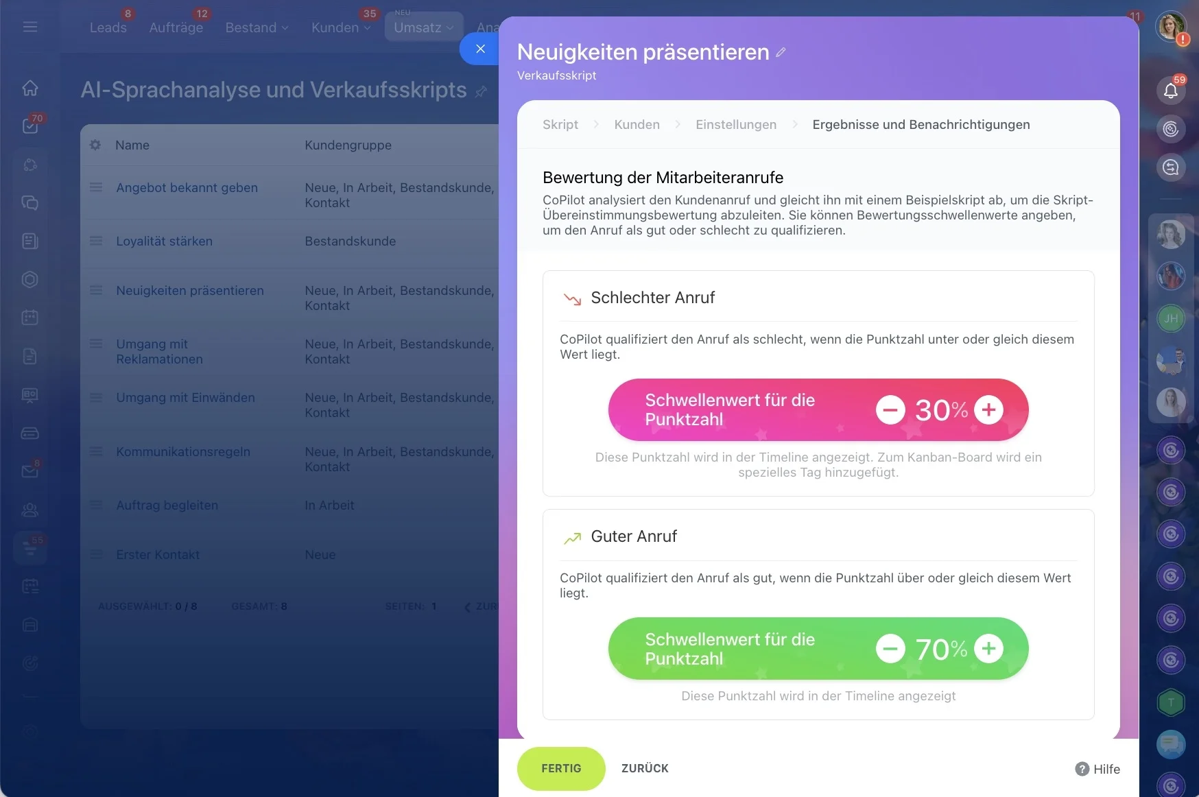 Automatische Planung der Bestandsgespräche in Bitrix24